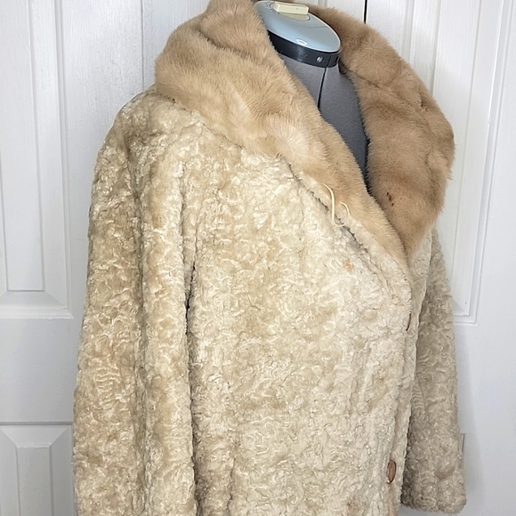 Sportowne Tan Faux Fur Coat Size 10 Vintage - Picture 5 of 10